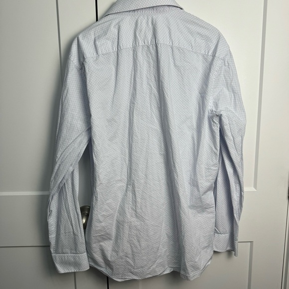 Michael Kors slim fit button down shirt Size 17 1/2 34/35 XL Blue and White - Picture 6 of 8